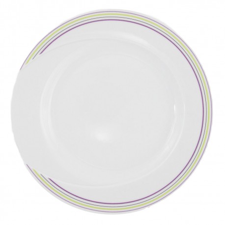 Assiette blanche ronde creuse en porcelaine blanche 23 cm Bulle Pastel