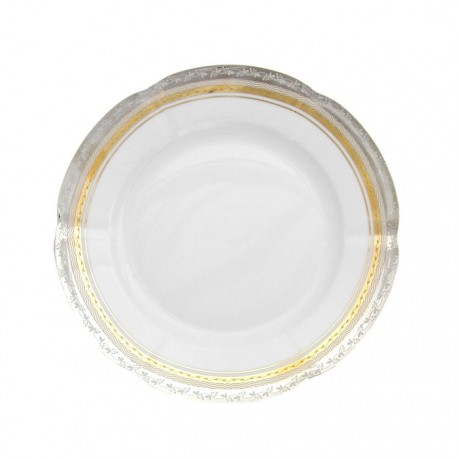 Assiette ronde à dessert 19 cm en porcelaine décorée