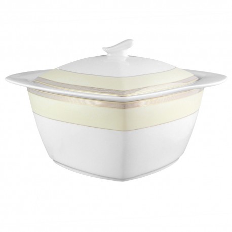 Tasse & Assiette : Soupière 3 litres en porcelaine blanche Élégance