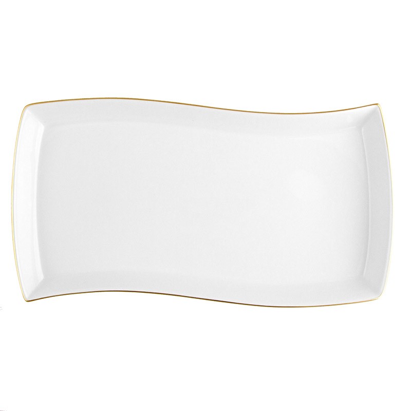 Assiette plate rectangulaire porcelaine blanc