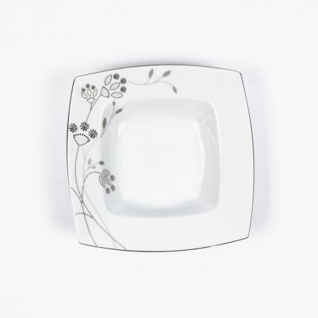 Assiette carrée blanche D21 cm (Assiette Entrée)- Location Vaisselle pas  cher - Artnuptial