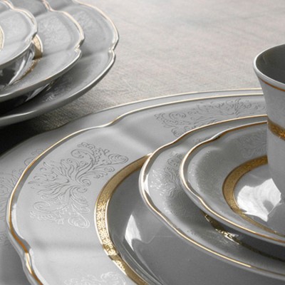 Service de table vaisselle en porcelaine - Centre Vaisselle - Porcelaine  blanche et décorée, plats et assiettes en porcelaine